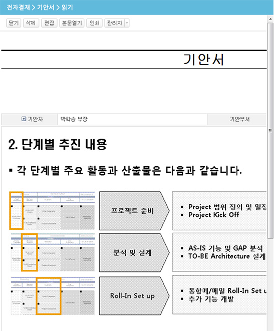 전자결재 기안서 읽기